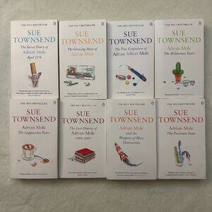 8 pc Complete Adrian Mole Series of Books by Sue Townsend / Paperback